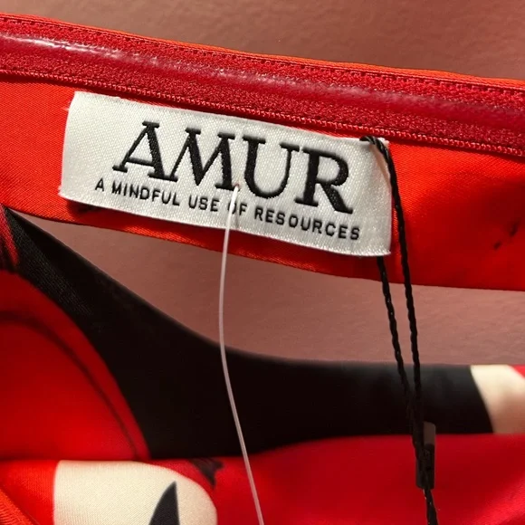 AMUR Red and Black Maxi Dress